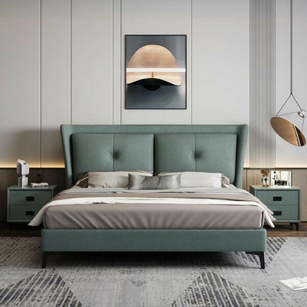 Elegant Upholstery Bed – Premium Fabric with Padded Headboard