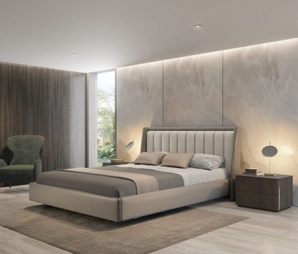 Upholstery Double Bed – Soft Padded Headboard & Elegant Fabric Finish