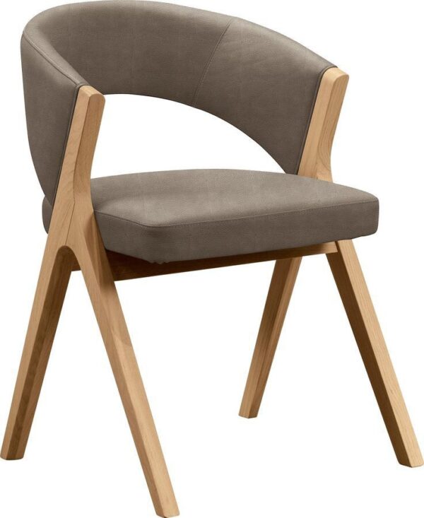 Modern Wooden Frame Small Easy Chair with Cushioned Backrest