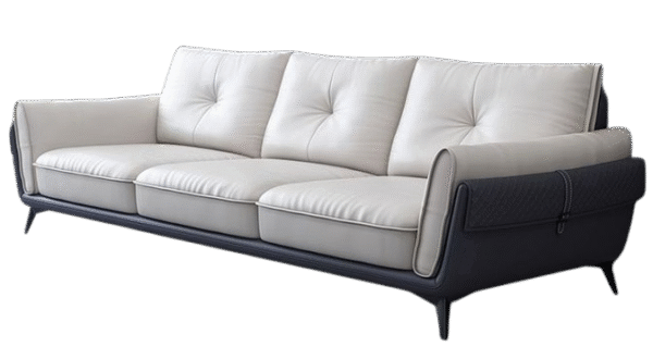 Luxury Modern 3-Seater Sofa in Dual-Tone Upholstery