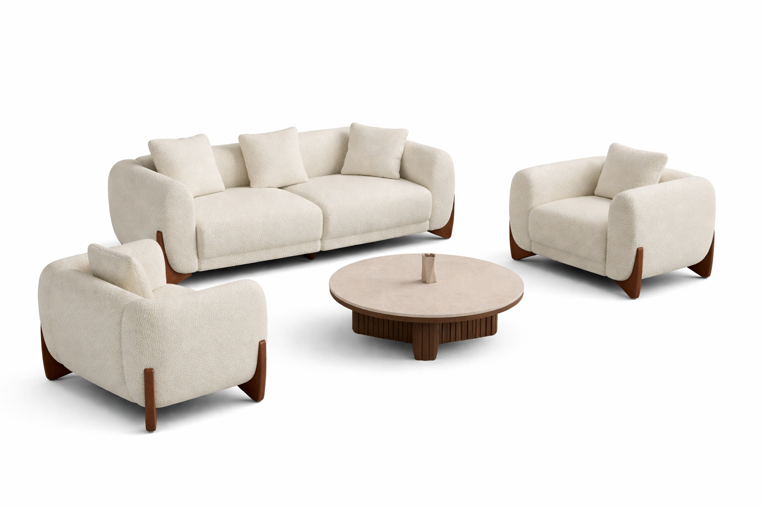 Luxury Modern Fabric Sofa Set with Wooden Base | Premium Living Room Furniture Manufacturer in Ahmedabad, Gujarat