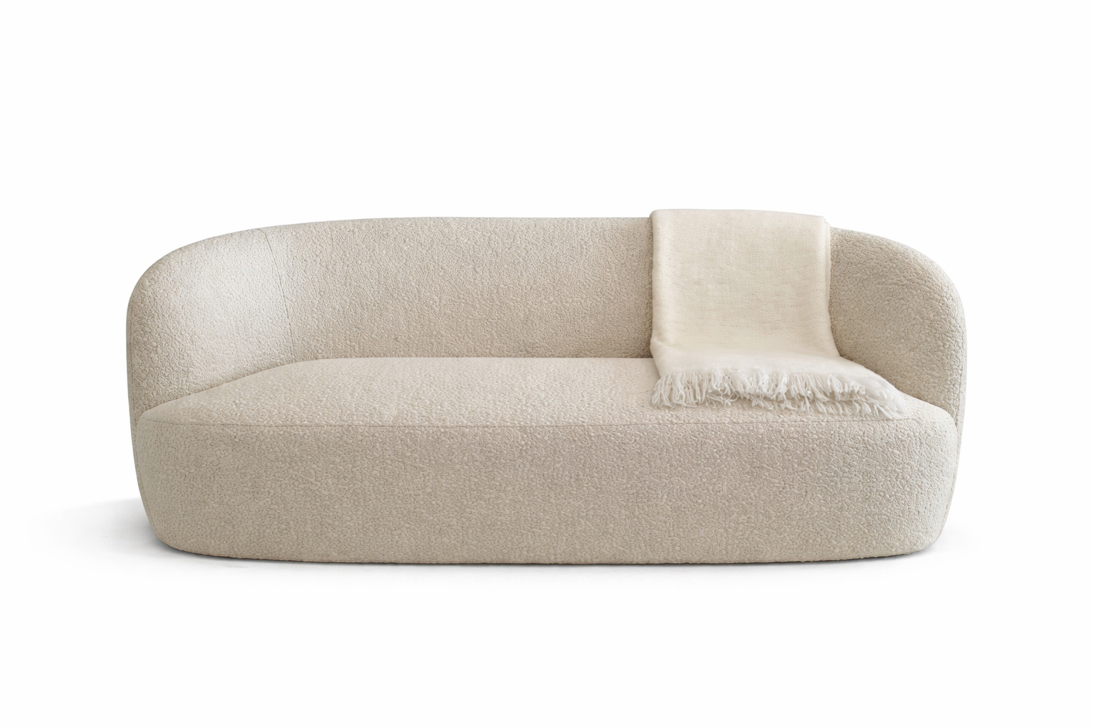 Modern Curved Designer Sofa Set in Ahmedabad | Luxury Bouclé Fabric Sofa