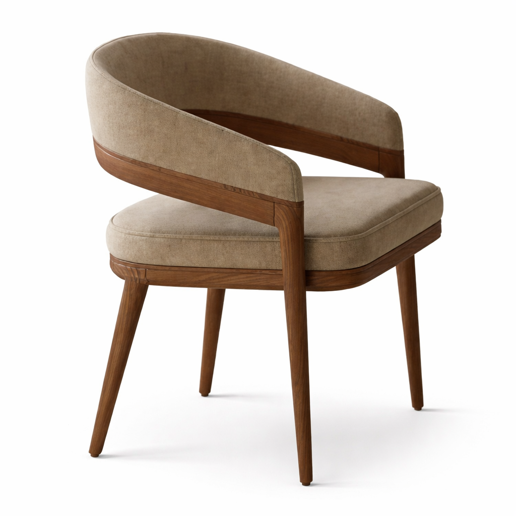 Premium Wooden Dining Chair with Upholstered Seat – Modern Designer Dining Chair in Ahmedabad