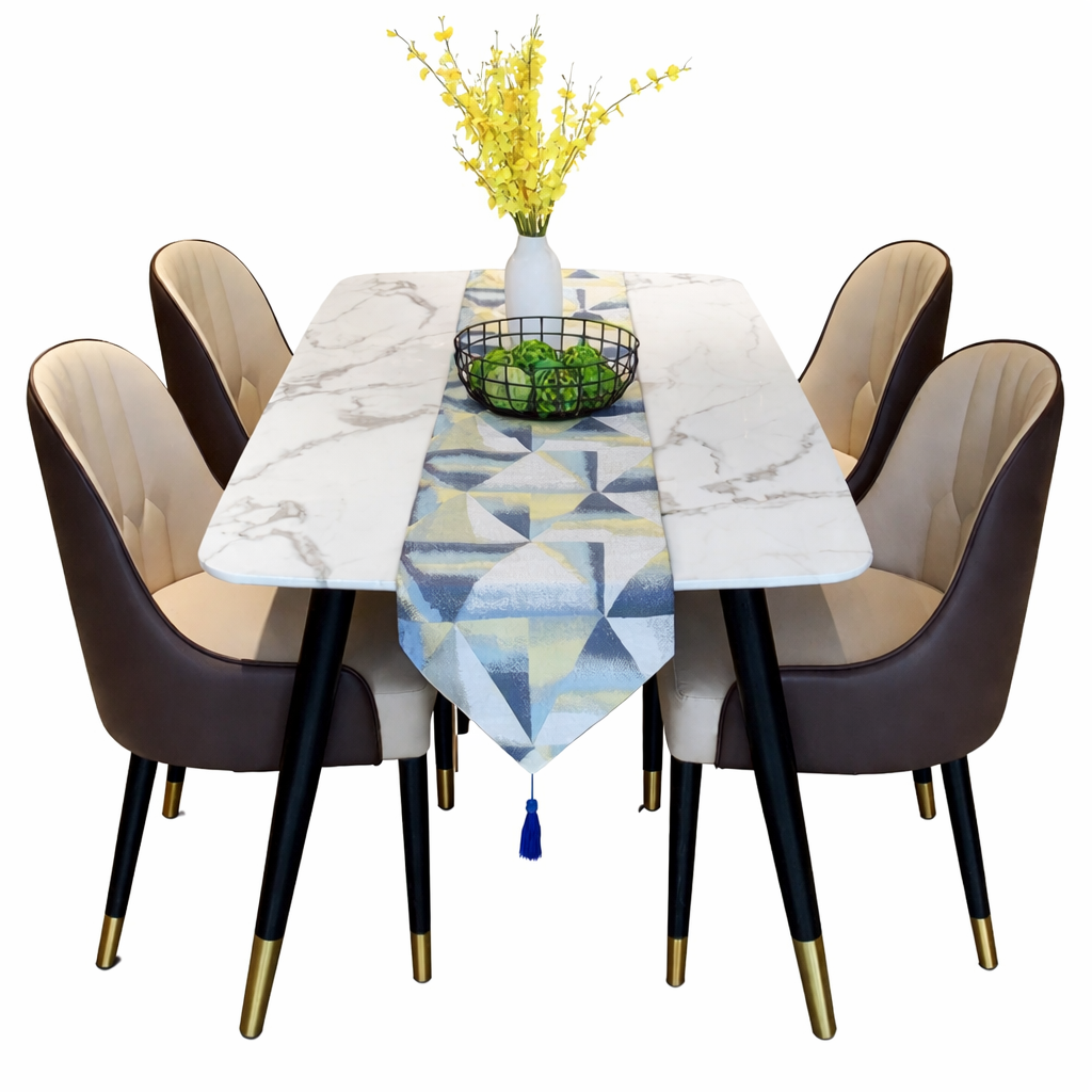 Luxury 4 Seater Marble Top Dining Table Set | Best Quality Furniture Showroom in Ahmedabad