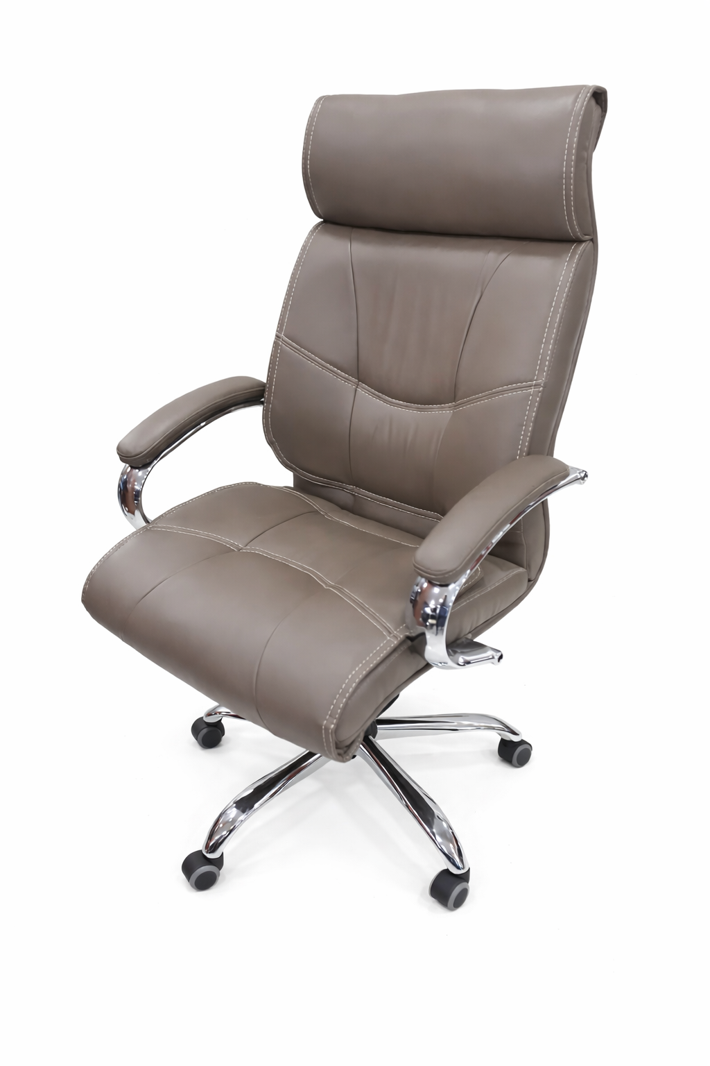 Premium High Back Executive Office Chair with Headrest & Chrome Base – Ergonomic Leatherette Office Chair Near Me