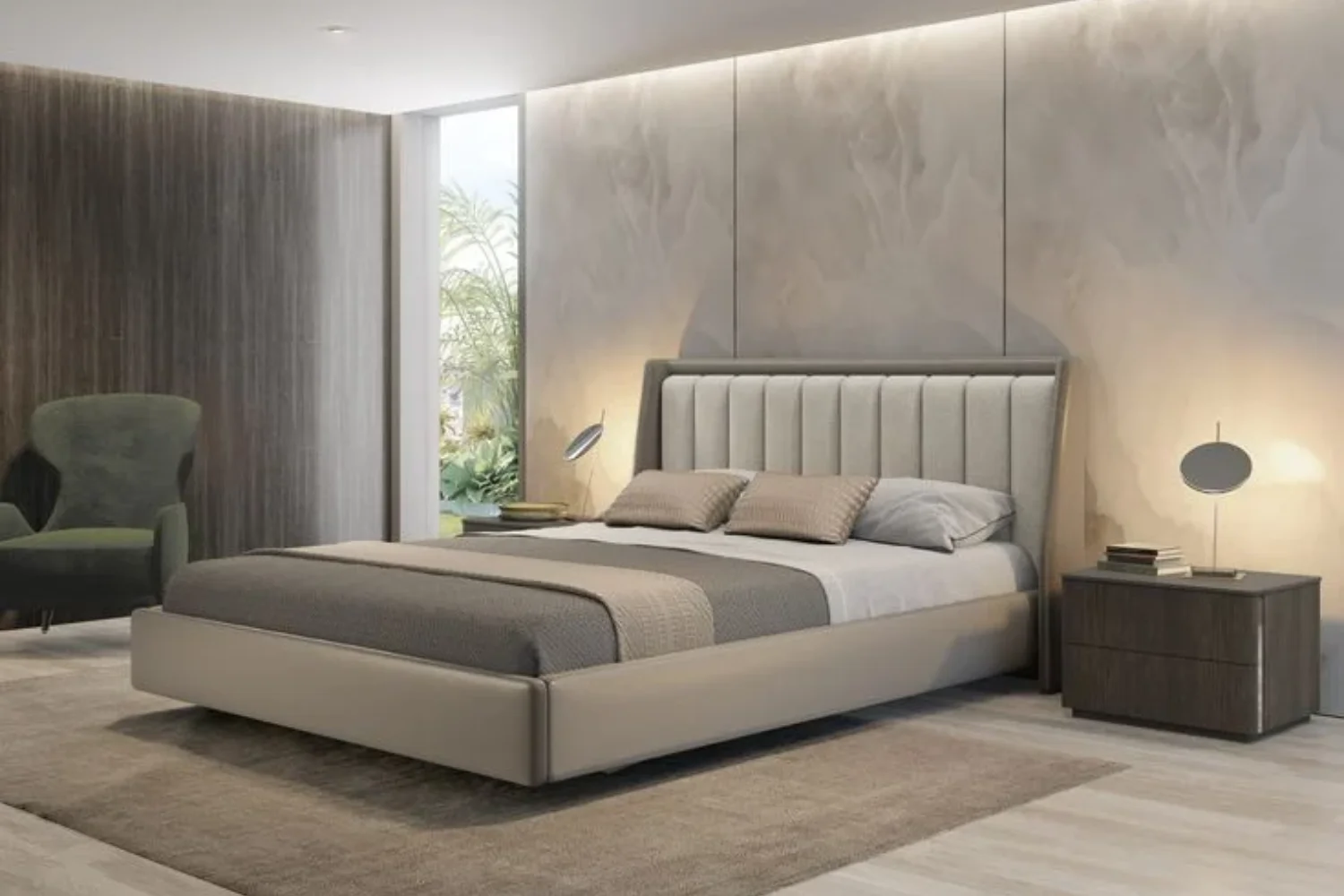 Upholstered Bed, fully upholstered double bed, customised upholstered bed, Buy Upholstered Bed in Ahmedabad